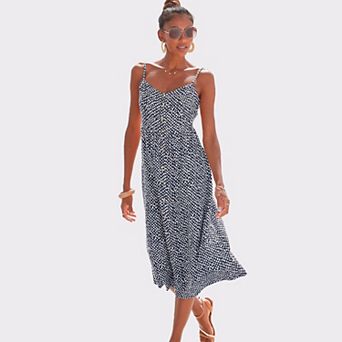 Lascana Women's Button Up Panel Dress