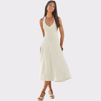 Lascana Women's Flowy Halter Neck Dress