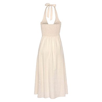 Lascana Women's Flowy Halter Neck Dress