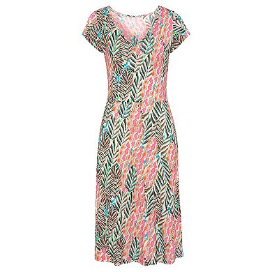 Lascana Women's Ruched V-Neck Dress