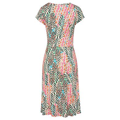 Lascana Women's Ruched V-Neck Dress