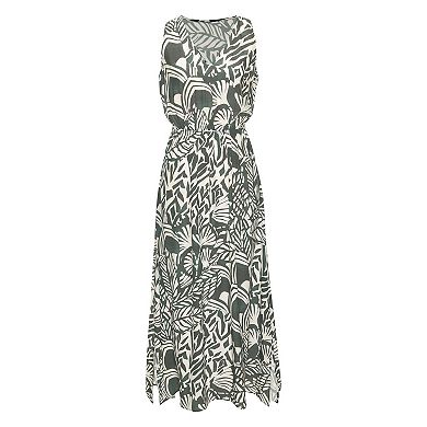 Lascana Women's Flowy V-Neck Maxi Dress