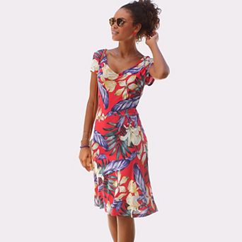 Lascana Women's Pattern V-Neck Dress