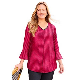 Catherines Women's Plus Size Eliza Bell Sleeve Knit Top