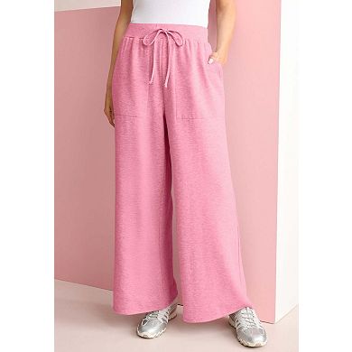 Roaman's Women's Plus Size Comfort+ Fleece Flared Sweatpants