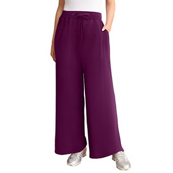 Roaman's Women's Plus Size Comfort+ Fleece Flared Sweatpants