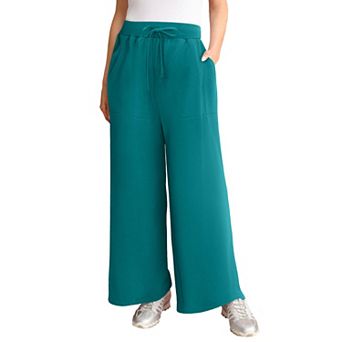 Roaman's Women's Plus Size Comfort+ Fleece Flared Sweatpants