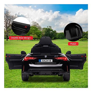 12V Licensed BMW M4 Kids Ride On Car,Electric Toy Vehicle with Remote Control