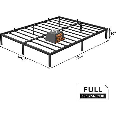 10" Heavy Duty Metal Bed Frame with Storage, Steel Slats, Noise Free & Easy Assembly