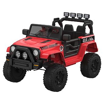 12V Kids Ride on Car, Electric Toy Truck, Spring Suspension, LED Lights