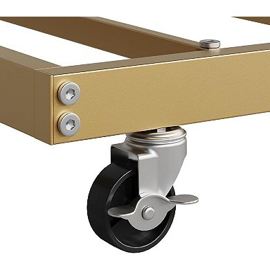 Metal Daybed with Trundle, Bed Frame with Steel Slats for Multi-Room Use