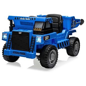 12V Ride on Dump Truck with Remote Control, Electric Toy Car, 4-Wheeler Construction Vehicles