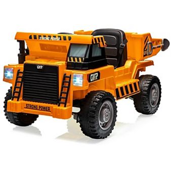 12V Ride on Dump Truck with Remote Control, Electric Toy Car, 4-Wheeler Construction Vehicles