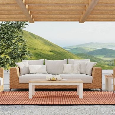 Basket Weave Brown Oxide Rug