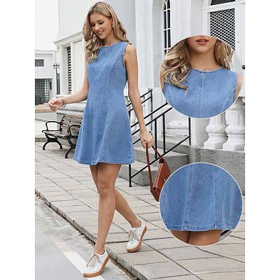 denim summer dresses for women Tmoyzq Summer Dresses for Women 2023, Womens Bodycon Denim Skirts Casual Short Sleeve Zipper Dress Sexy Slim Fit High Waisted Pockets Mini Jean Short