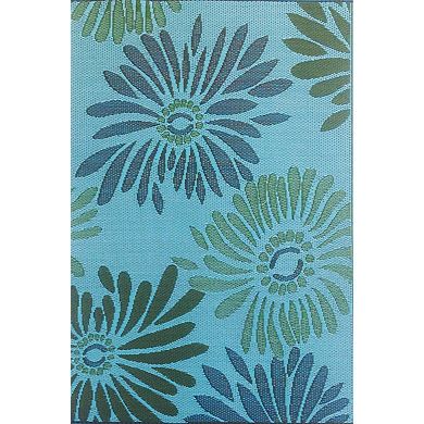 Daisy Aqua and Green Rug