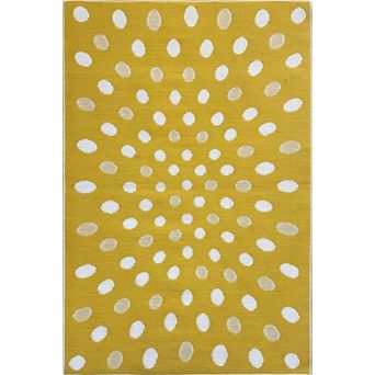 Crazy Dots Yellow and White Rug