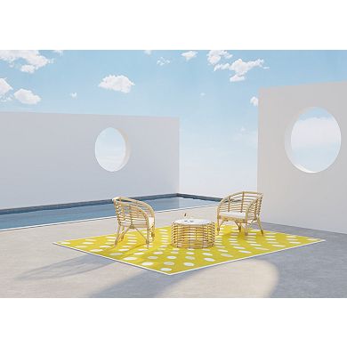 Crazy Dots Yellow and White Rug