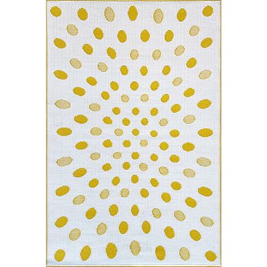 Crazy Dots Yellow and White Rug