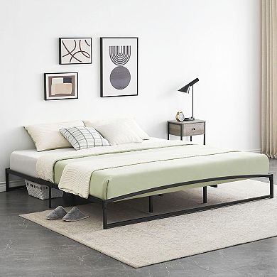 Black 10" Low Profile King Metal Bed Frame, Noise Free, Non-Slip & Easy Assembly