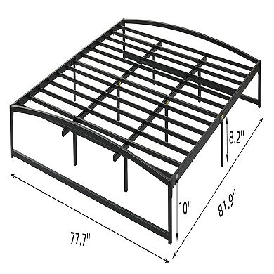 Black 10" Low Profile King Metal Bed Frame, Noise Free, Non-Slip & Easy Assembly