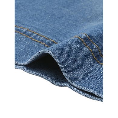 Denim Skirt for Women's Casual High Waisted Jean Skirt with Pockets
