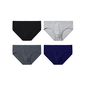 Solid Briefs for Men's High-Waisted Comfortable Breathable Knitted Underwears 4 Packs