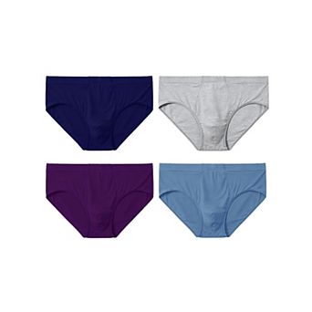 Solid Briefs for Men's High-Waisted Comfortable Breathable Knitted Underwears 4 Packs
