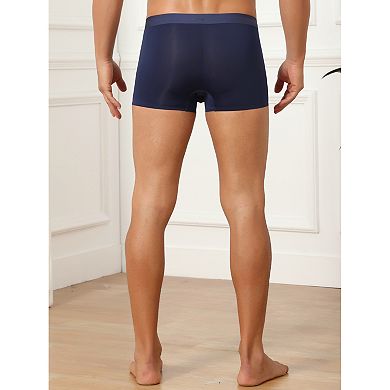 Boxer Brief for Men's Solid Color Elastic Waistband Lightweight Breathable Underwear