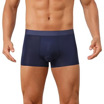 Boxer Brief for Men's Solid Color Elastic Waistband Lightweight Breathable Underwear