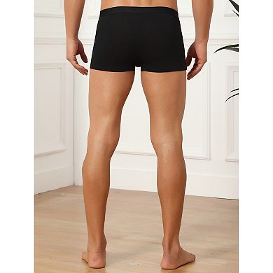 Hollow Mesh Boxer Shorts for Men's Mid Rise Lightweight Breathable Solid Underwears 4 Packs