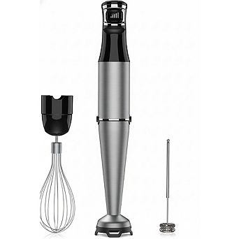 3-in-1 Immersion Blender 1100W Handheld with Whisk and Milk Frother for Soups & Purees