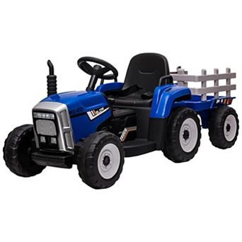 12V Kids Ride on Tractor with Trailer & Remote Control, Electric Tractor for Toddlers Ages 3-6