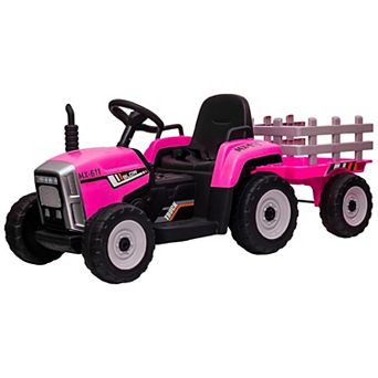 12V Kids Ride on Tractor with Trailer & Remote Control, Electric Tractor for Toddlers Ages 3-6