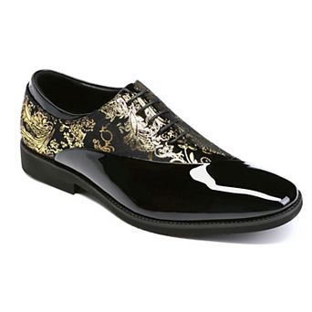 Men's Business Oxford Shoes - Floral Pattern Lace-Up Formal Footwear