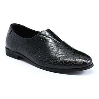 Men's Crocodile Pattern Loafers Slip-On Business Casual Shoes