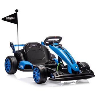 24V Electric Drift Kart for Kids, Adjustable Seat & 8.5 MPH High Speed