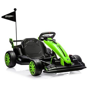 24V Electric Drift Kart for Kids, Adjustable Seat & 8.5 MPH High Speed