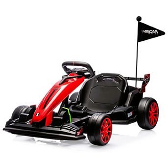 24V Electric Drift Kart for Kids, Adjustable Seat & 8.5 MPH High Speed