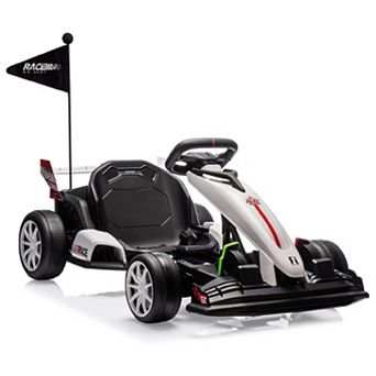 24V Electric Drift Kart for Kids, Adjustable Seat & 8.5 MPH High Speed