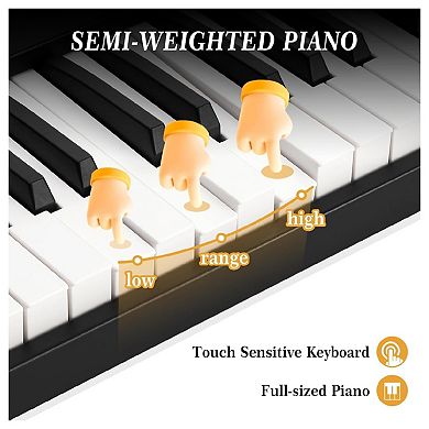 88 Key Foldable Portable Piano Compact Full-Size Electronic Keyboard with Bluetooth