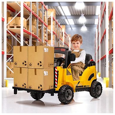 12V Ride On Forklift Toy Car for Kids, Electric Ride On Car with Remote Control