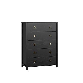 5 Drawer Dresser for Bedroom, Chest of Drawers, Wooden Chest with Clothes Storage Cabinet