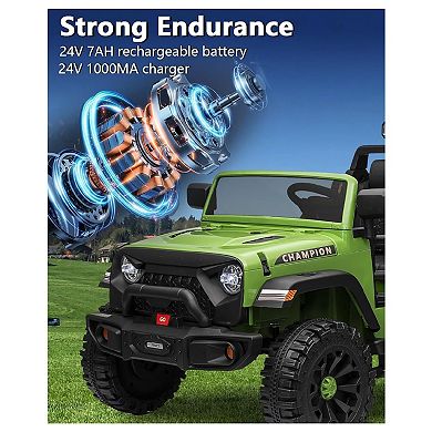 2 Seater Ride on Car, 24v/7AH Kids Battery Powered Vehicles w/Parent Remote Control