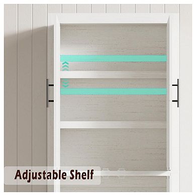 Kitchen Storage Pantry, Pantry Storage Cabinet with 4 Doors & Adjustable Shelves