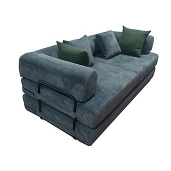 78"Convertible Sleeper Sofa Bed,4-in-1 Corduroy Boneless Couch with Pillows,Folding Sectional Sofa