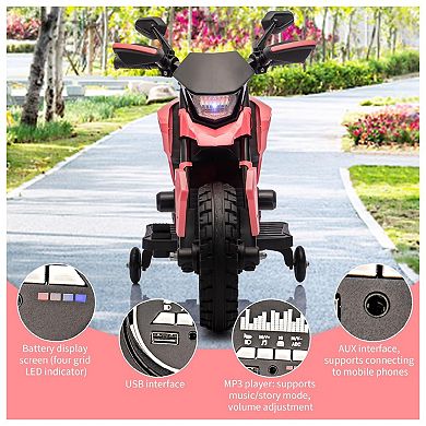 6v Motorcycle for Kids, Ride on Motorcycle with Traning Wheels, Headlight & Music