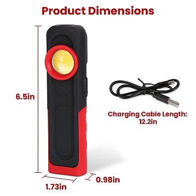 Mini LED Work Light, Magnetic Pocket EDC Flashlight with 4 Modes & Hook, IP44 Waterproof, Dimmable