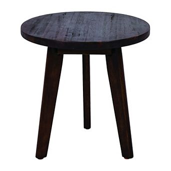 Acacia Wood Side Table with Jutting Tri-Leg Design for Living Room & Bedroom