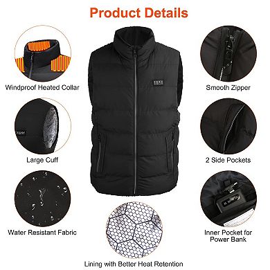 Electric USB Heated Vest for Men & Women, Thermal Jacket with 3 Adjustable Temperature Levels